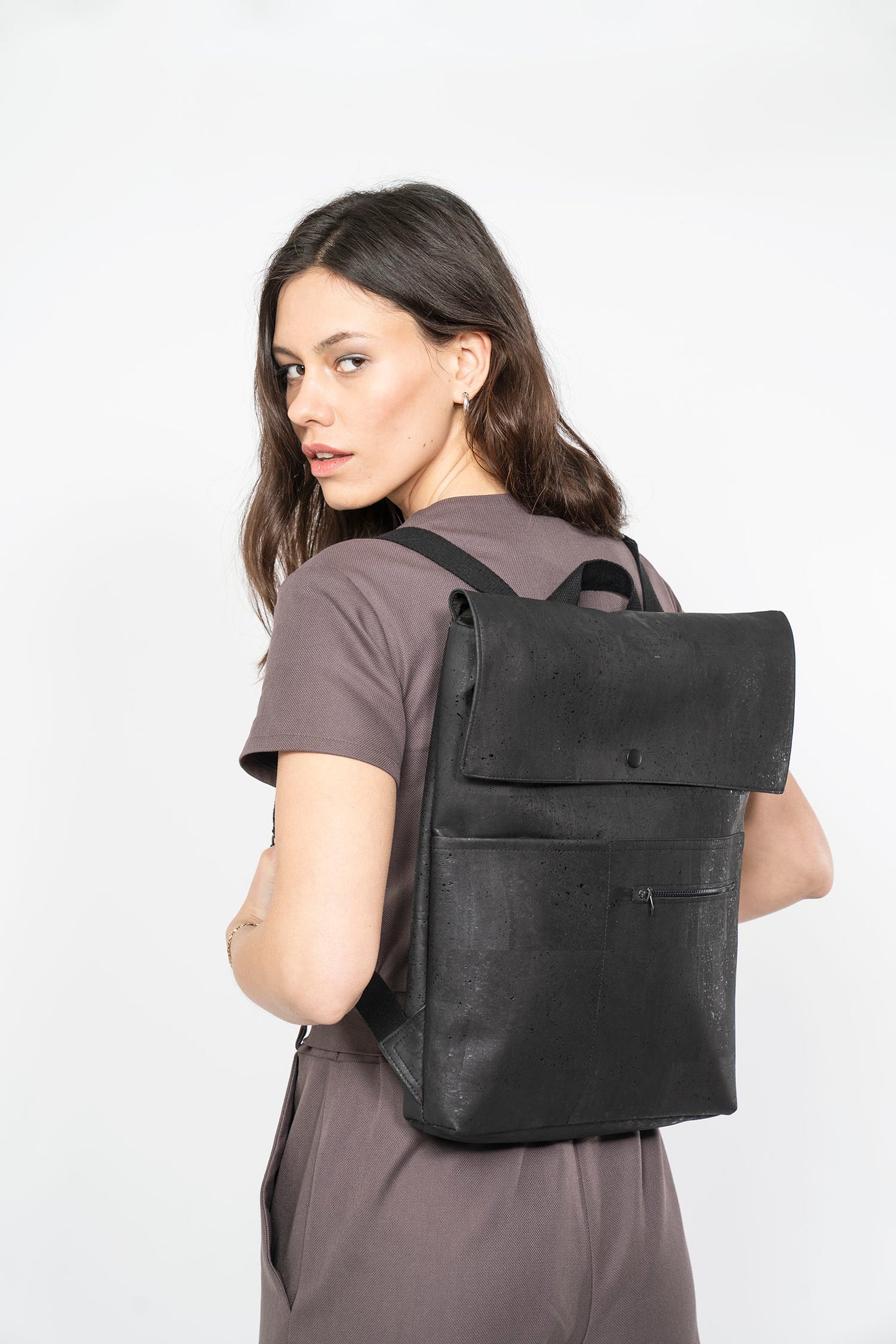 Vegan Corkskin Backpack MYRTO - black