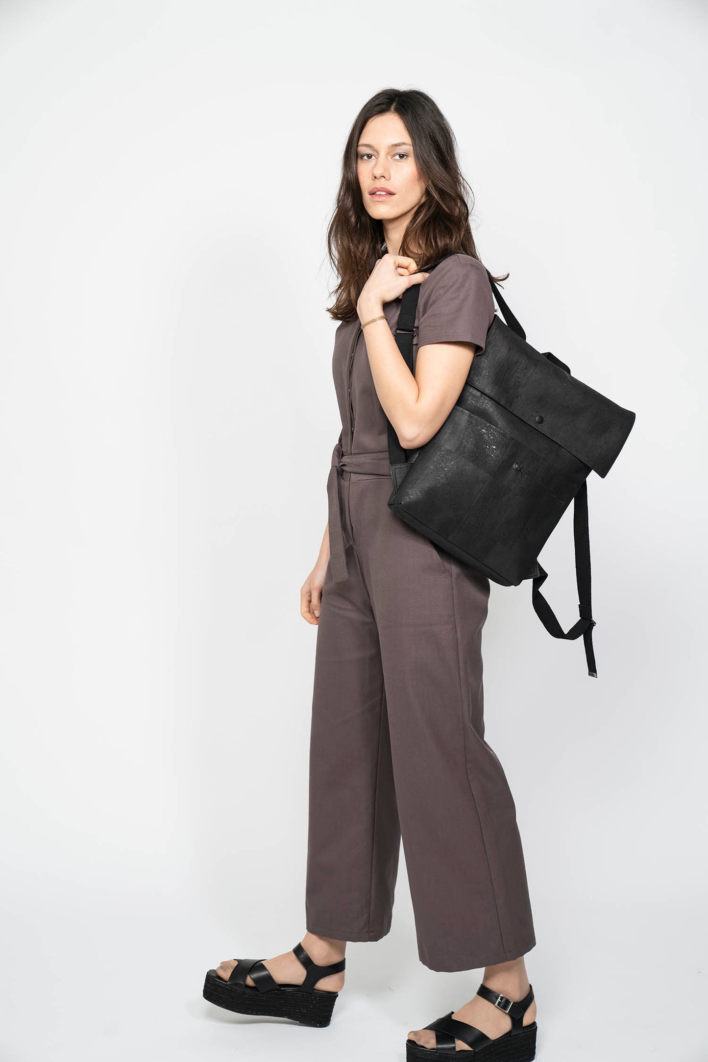 Vegan Corkskin Backpack MYRTO - black