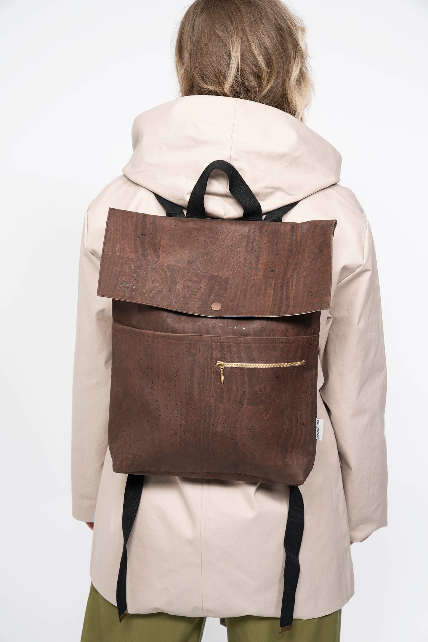 Vegan Corkskin Backpack MYRTO - brown