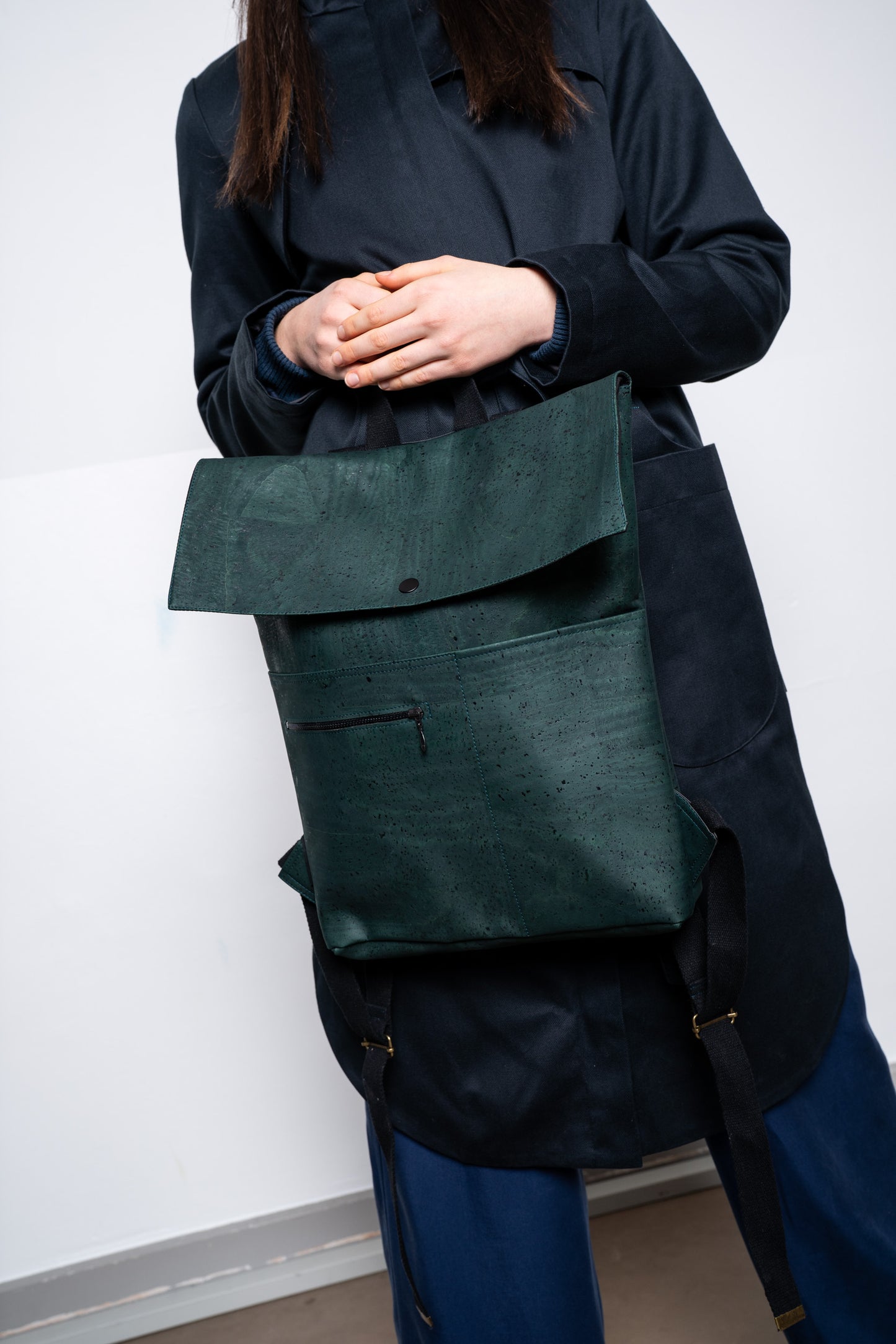 Vegan Corkskin Backpack MYRTO - green